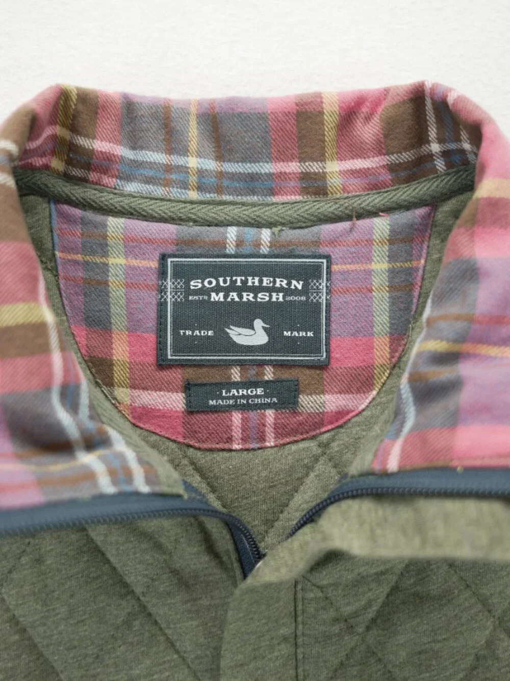 Southern Marsh Vest Mens L Olive Green Quilted‎ Outdoor Pockets Casual Preppy - Picture 3 of 10